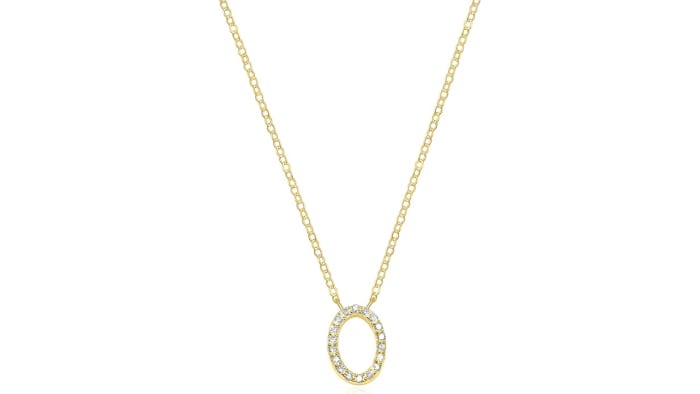 One of The Best Jewelry Gifts for the 2023 Holiday Season Necklace Edition, the Amelia Rose Diamond Initial Necklace available now at Amazon